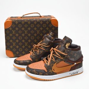 Off-Louis LV Air Jordan 1 with custom cagew design